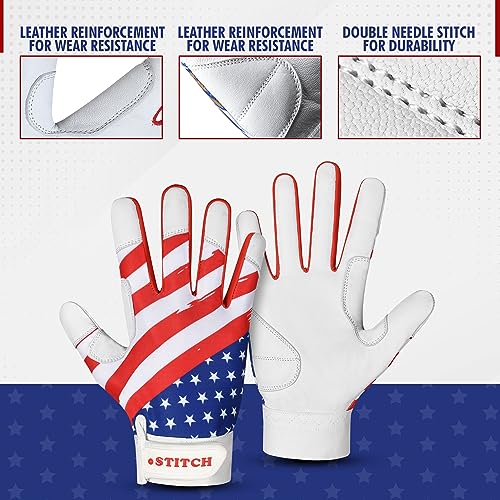 American Flag Baseball Batting Gloves for Youth
