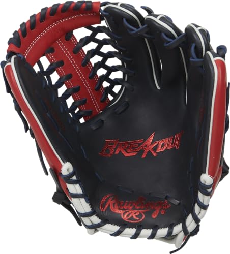 Rawlings Breakout Baseball Glove 12" - Trap-Eze Web | Red/Navy/White