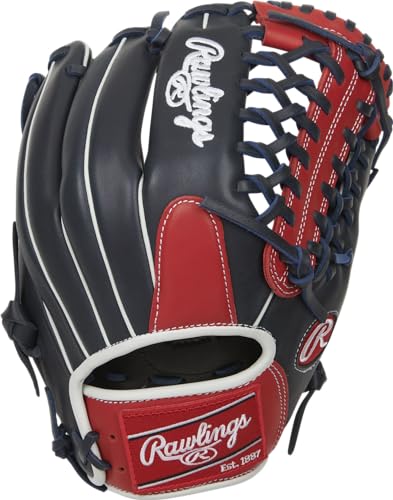 Rawlings Breakout Baseball Glove 12" - Trap-Eze Web | Red/Navy/White