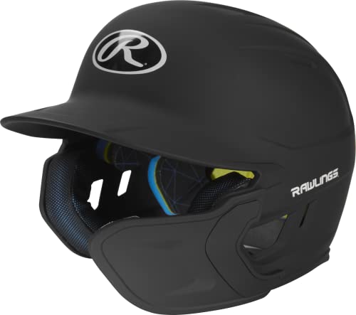 Rawlings Black Mach 1-Tone Batting Helmet, Adjustable