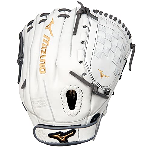 Mizuno GMVP1200PF4W MVP Prime Fastpitch Softball Glove 12", Tartan Web, Right Hand Throw, WHITE-GREY