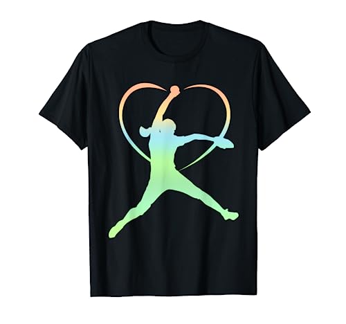 Softball Shirt Rainbow Pitcher Womens Fastpitch Softball T-Shirt