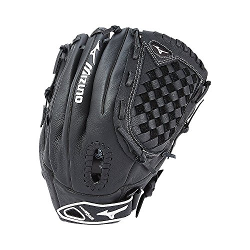 Mizuno Youth Prospect Fastpitch Softball GPL1250F2 Utility Gloves, Size 12.5, Black