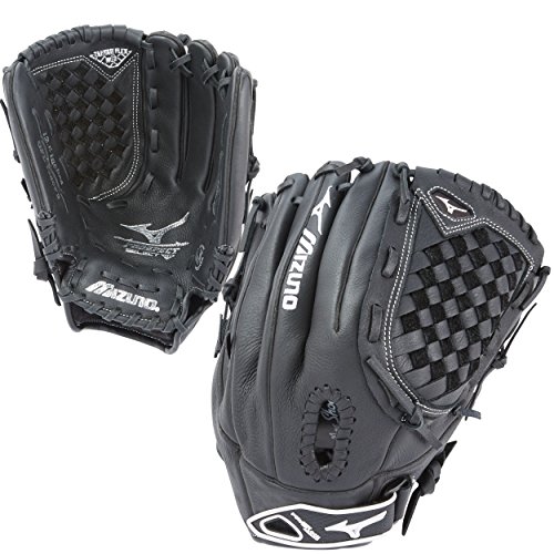 Mizuno Youth Prospect Fastpitch Softball GPL1250F2 Utility Gloves, Size 12.5, Black