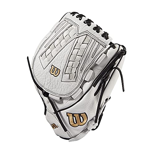 Wilson 2022 A1000 V125 12.5" Fastpitch Outfield Glove - Right Hand Throw, Black/White/ Metallic Gold