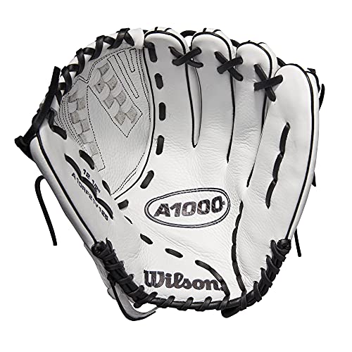 Wilson 2022 A1000 V125 12.5" Fastpitch Outfield Glove - Right Hand Throw, Black/White/ Metallic Gold