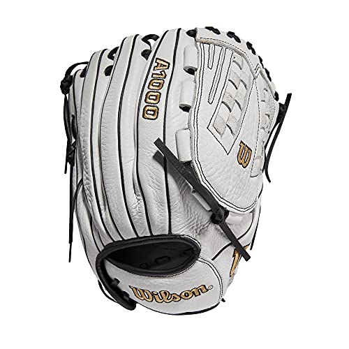 Wilson 2022 A1000 V125 12.5" Fastpitch Outfield Glove - Right Hand Throw, Black/White/ Metallic Gold