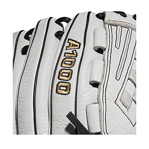Wilson 2022 A1000 V125 12.5" Fastpitch Outfield Glove - Right Hand Throw, Black/White/ Metallic Gold