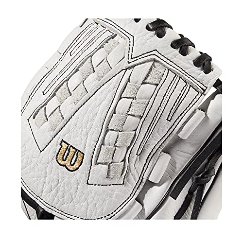 Wilson 2022 A1000 V125 12.5" Fastpitch Outfield Glove - Right Hand Throw, Black/White/ Metallic Gold