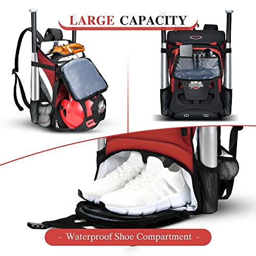 Adult and Youth Baseball Bag with Shoe Compartment