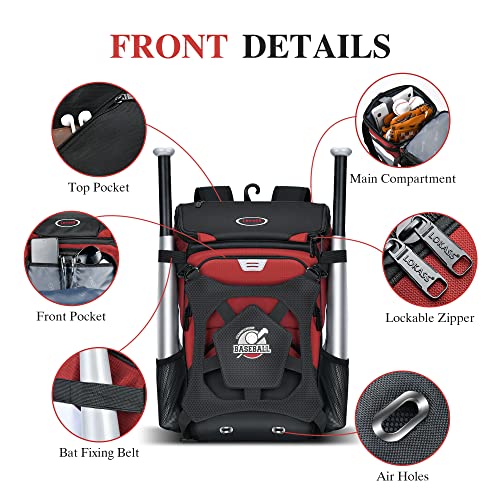 Adult and Youth Baseball Bag with Shoe Compartment