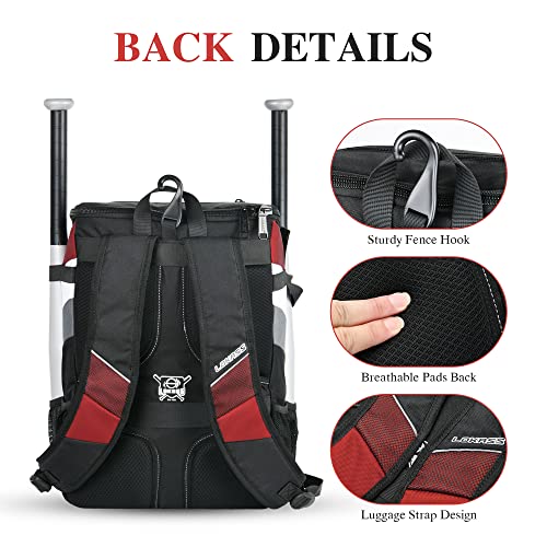 Adult and Youth Baseball Bag with Shoe Compartment