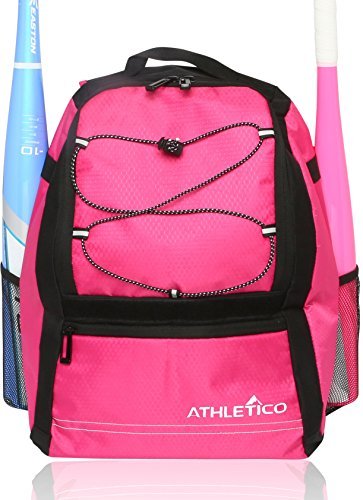 Youth Baseball Bat Backpack | Holds Bat, Helmet, Glove (Pink)