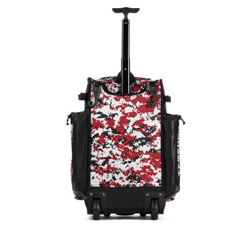 Boombah Rolling Gear Bag - Digital Camo Black/Red