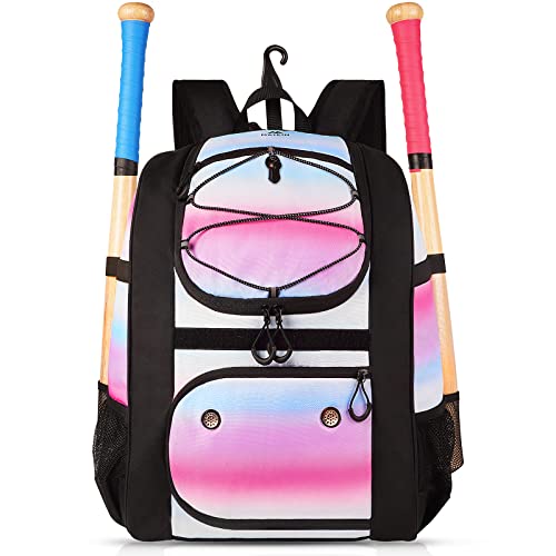 Baseball Bat Backpack with Shoe Compartment, Fence Hook