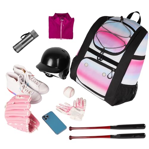 Baseball Bat Backpack with Shoe Compartment, Fence Hook