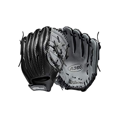 Wilson A360 12" Baseball Glove - Black/Grey, Right Hand Throw