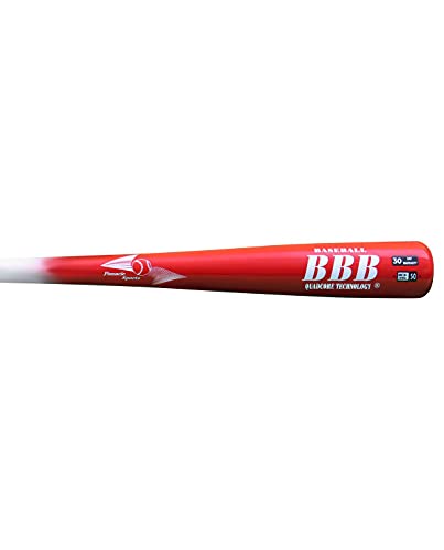 Bamboo Adult Baseball Bat, White/Red, 33