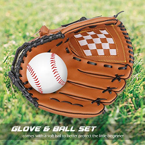GROOFOO Baseball Glove and Ball Set, 9.5