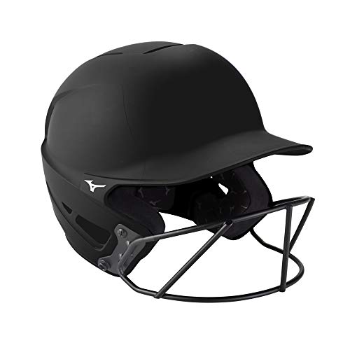 Mizuno F6 Adult Fastpitch Softball Batting Helmet - Black, S/M