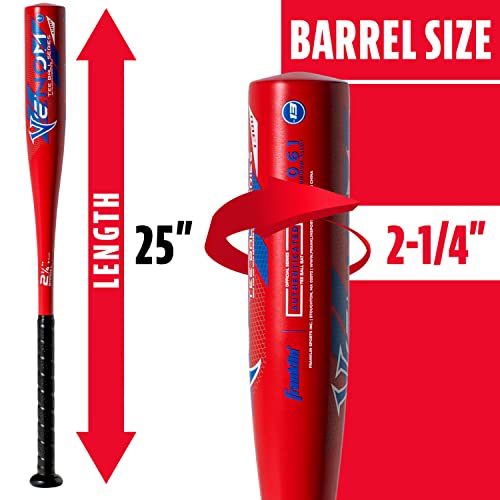 Franklin Venom Youth Aluminum Baseball Bat - Red