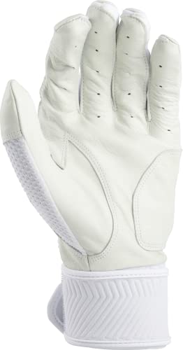 Rawlings Baseball Batting Gloves | Compression Strap | Adult Large | White