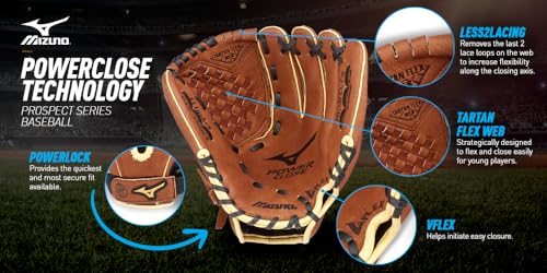Mizuno Youth Prospect Series PowerClose Baseball Gloves