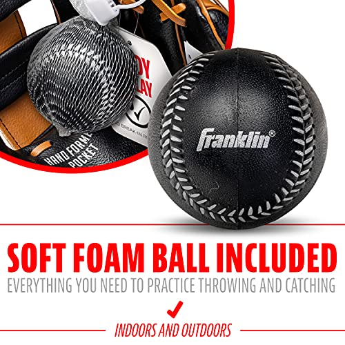 Youth Baseball Glove & Ball Set, Black/Tan, 9.5 US