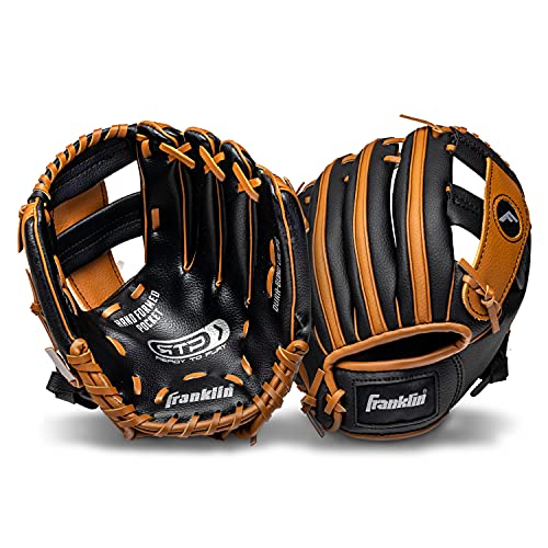 Youth Baseball Glove & Ball Set, Black/Tan, 9.5 US