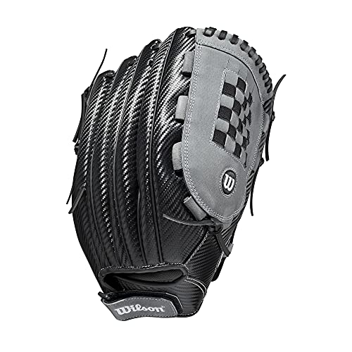 Wilson 2021 A360 SP13 13" Slowpitch Softball Glove - Left Hand Throw, Black/Grey
