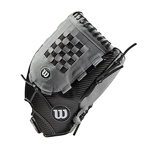 Wilson 2021 A360 SP13 13" Slowpitch Softball Glove - Left Hand Throw, Black/Grey