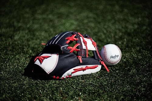 Easton Youth Baseball Glove, 10", RHT, Navy/White/Red, I Web