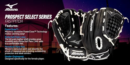 Mizuno Prospect Select Fastpitch Softball Glove 12.5", LH Throw