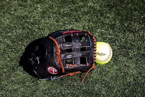Rawlings | HEART OF THE HIDE Slowpitch Softball Glove | Right Hand Throw | 13" - H-Web | Black