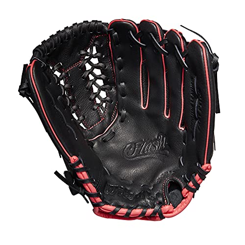 Wilson 2022 A440 Fastpitch Outfield Glove - Right Hand, Black/Pink/Tropical Blue