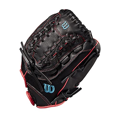 Wilson 2022 A440 Fastpitch Outfield Glove - Right Hand, Black/Pink/Tropical Blue