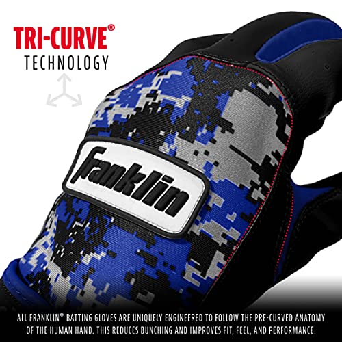 Franklin Sports Youth Small Digitek Batting Gloves - Gray/Black/Royal
