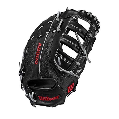 Wilson A2000 12.5" Baseball Glove, Black/Grey, Left-Throw
