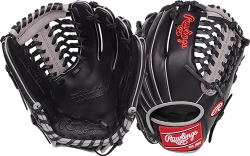 Rawlings Foundation Baseball Glove, RHT, 12", Black/Grey