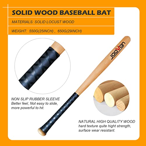 Joovon Wood Baseball Bat - Rubber Antiskid Sleeve