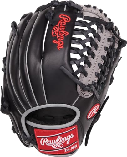 Rawlings Foundation Baseball Glove, RHT, 12", Black/Grey
