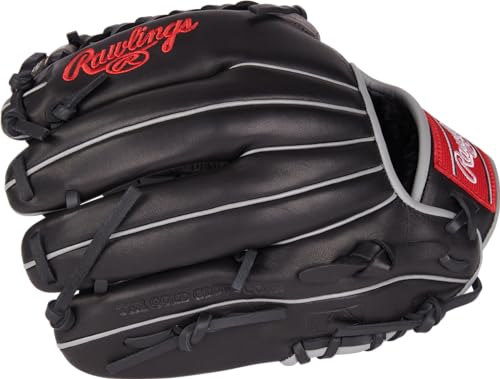 Rawlings Foundation Baseball Glove, RHT, 12", Black/Grey