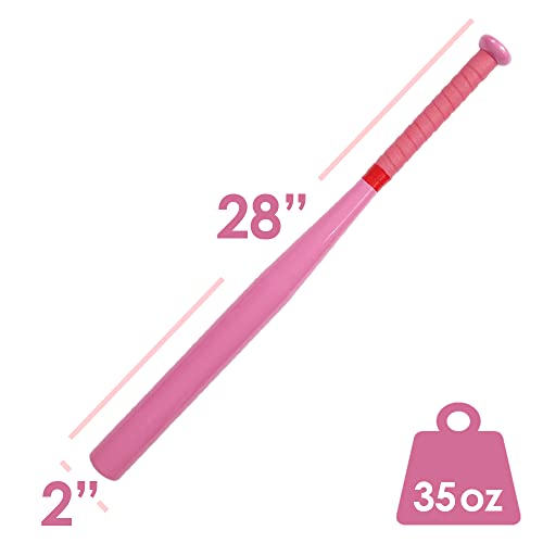 Pink Aluminum Baseball Bat - 28 Inch 35 Oz - Suitable for T-Ball, Self-Defense, Training - KOTIONOK