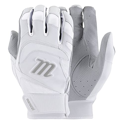 Marucci Signature Batting Gloves - White/White (Adult Large)