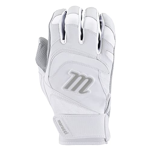 Marucci Signature Batting Gloves - White/White (Adult Large)