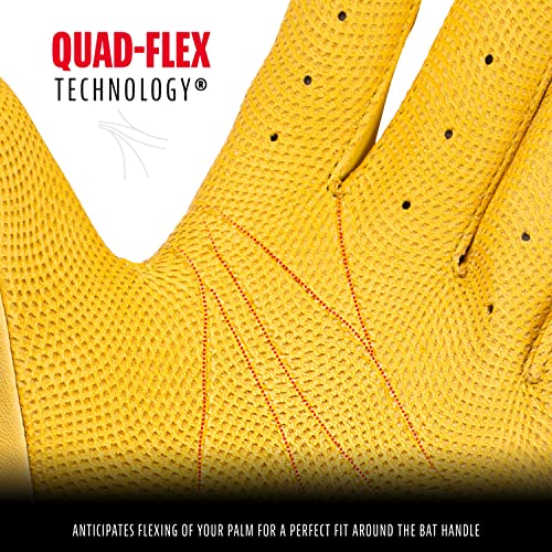 MLB CFX Pro Batting Gloves - Adult+Youth - Yellow XL