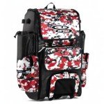 Boombah Rolling Gear Bag - Digital Camo Black/Red