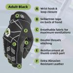Seibertron Adult Black Baseball/Softball Batting Gloves