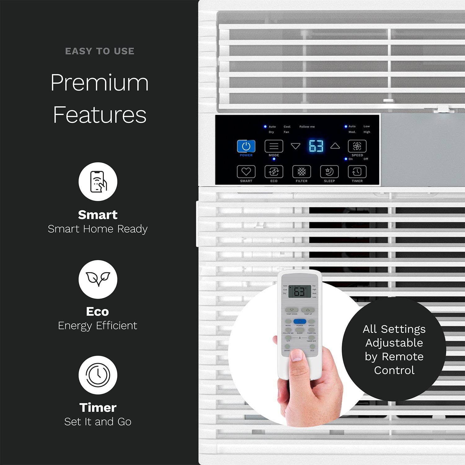 Smart Window AC with Remote and Timer