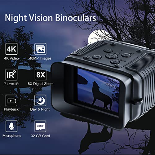 4K HD Night Vision Binoculars - 8X Zoom